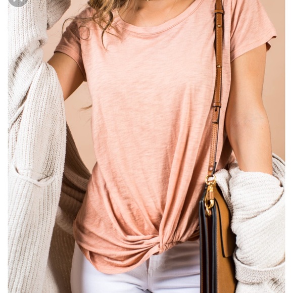 Nordstrom Tops - {Nordstrom BP} NWT Peach Front Knotted Tee